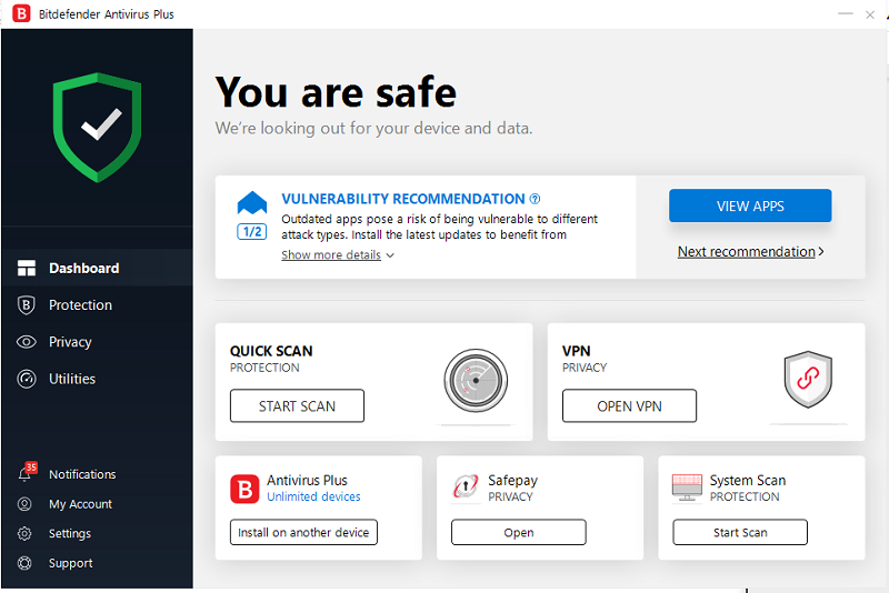 Bitdefender-Interface Bitdefender-Interface