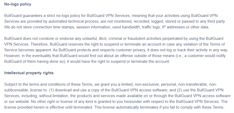 BullGuard-no-logging-policy BullGuard no-logging policy