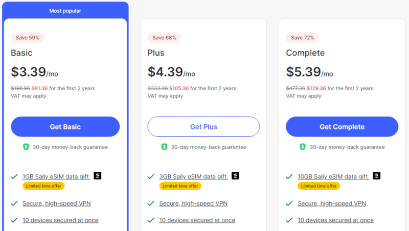 NordVPN pricing plans
