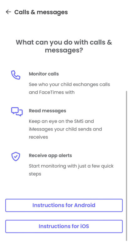 Qustodio Call and Text monitoring