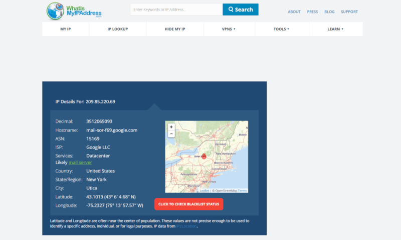 trace ip use ip lookup tool